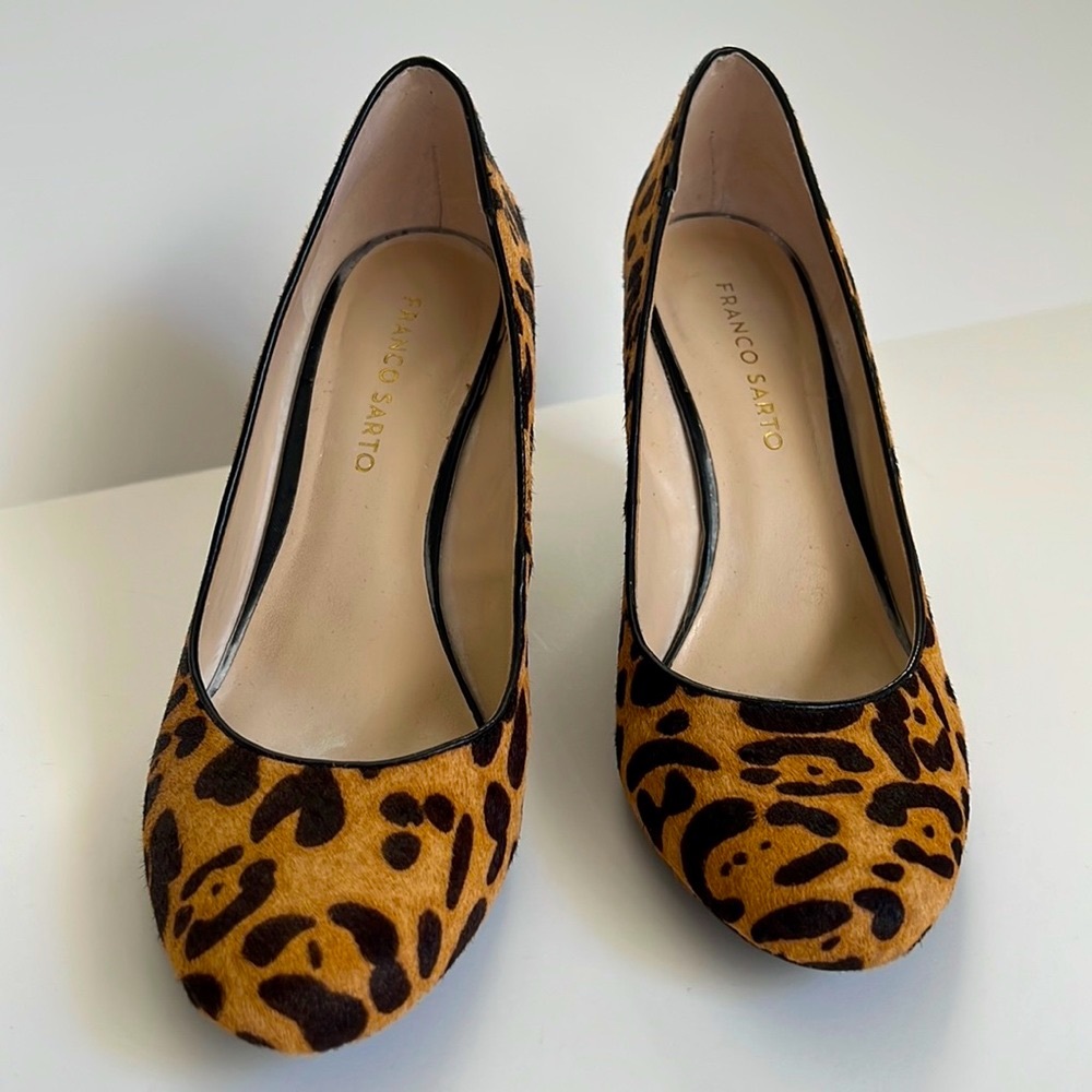 Franco Sarto Helio2 Animal Print Wedge Heels